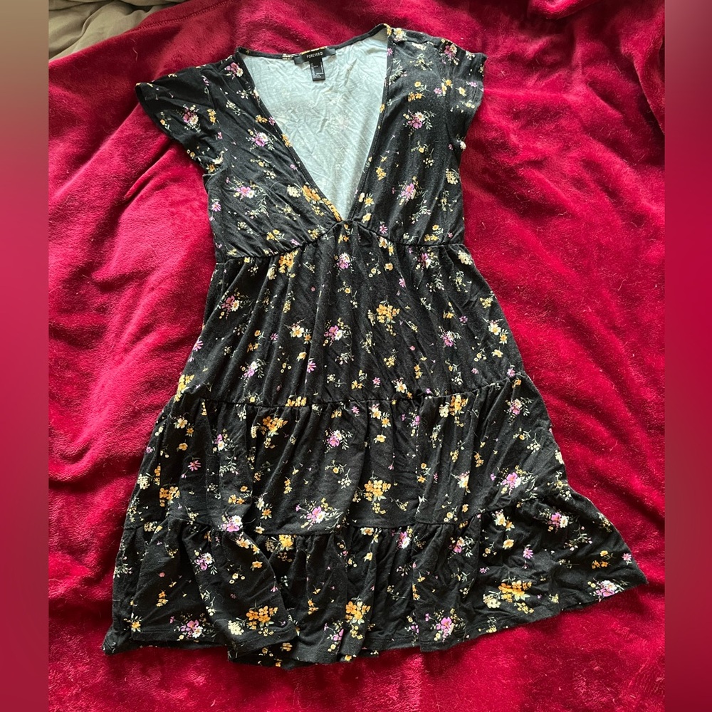 Floral Short-Sleeve Peasant Dress